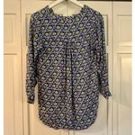Rockflowerpaper blue block print geometric tunic blouse M Size M Photo 4