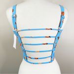 Kortni Jeane NEW Swim Top Womens M Blue Novelty Print Mix N Match Swimwear Photo 5