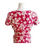 Chadwick's Chadwick’s Vintage Hawaiian Print Wrap Dress Size 8 Petite Red Ivory 100% Silk Photo 7