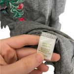 Garnet Hill  Gray Embroidered Floral Top Small Photo 1
