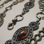 Belt Brown Faux Gemstones Infinity Motif 50 Inches Adjustable Chain Length Gold Photo 7