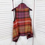 Natural Reflections  Plaid Wide Lapel Open Front Vest Multicolor Medium Photo 6