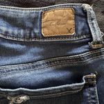 American Eagle Shortie‎ Denim Jean Shorts Cuffed Distressed Size 2 Blue Photo 6