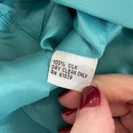 Rickie Freeman for Teri Jon Turquoise Silk Sheath Dress 12 Blue Photo 5