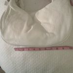 Chic White Crescent Shoulder Bag with Metal Hardware Photo 3