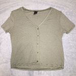 Como Black Olive Striped Crop Top Photo 1