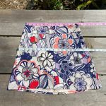 EXPRESS Cream Navy Blue Peach Red Floral Print A-Line Skirt NEW NWT Sz 2 Photo 2