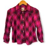 Jachs Girlfriend Jachs | Large | Plaid Top Snap Button Long Sleeve Shirt Photo 0