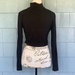 Mockneck Cropped Black Top Size M Photo 2