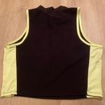 Black & Neon Yellow Sleeveless Crop Top Mock Neck Large Photo 1