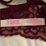 PINK - Victoria's Secret  Maroon Lace Push-up Bra Size Small Padded Underwire Photo 1