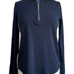 Ralph Lauren Lauren Blue Lightweight Jersey Quarter Zip Pullover Sweater Size S Photo 0