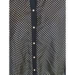 Ralph Lauren  Black/White Silk Blend Polka Pearl Button Cardigan Sweater Women M Photo 1