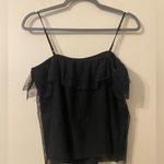 J.Crew Womens Black Spaghetti Strap Ruffle Lace Cover Tank Top Size Small Photo 1