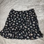 Topshop  Black Floral Ruffled Viscose A-Line Women's Skirt Size 10 EUC Preppy Photo 0