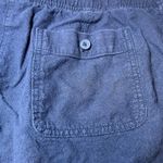 Talbots Elastic Waist Shorts Womens 12 Navy Blue Embroidered Hem Drawstring Photo 11
