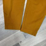 ZARA Tapered Leg Paper Bag Crop Pants Mustard Yellow Small Cotton Twill Photo 7