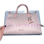 Guess Los Angeles Large All Over Logo Tote Double Handle Light Pink Lock NWOT Photo 6