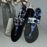 Rampage Sandals Flip Flops Bandana Shoes Blue Knit Tie Dye Womens 6 Photo 4