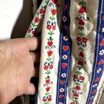 Allison Daley Vintage Jennifer Dale Robe Striped Floral Pattern Lace Collar White Blue 7 3X Photo 2