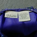 Vintage Styleworks Sequined Silk & Polyester Top Short Sleeve Blue & Green Women Size L Photo 1