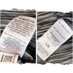 Reebok  Gray Striped High Low Thumbhole Activewear Top Shirt LARGE‎ Urban Runner Photo 10