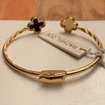 Rachel Zoe NWT Sterling Silver Clover Bracelet Set Photo 2