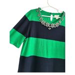 J. Crew Crystal Necklace Sweater XS Green Photo 5