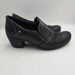 Earth Origins Women Loafers Leather Black SlipOn Sz 8.5 M Derby Shoes Block Heel Photo 2