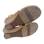 Adrienne Vittadini Women's Tariana Wedge Sandal Light Taupe Size 9M Back Zipper Photo 6