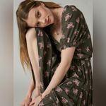 Lucky Brand NEW Boho Maxi Floral Dress Tiered Brown Pink Tassels Cottage XS Photo 1