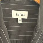 Pistola  Irene Black Striped Oversized Button Down Shirt - size Small Photo 4