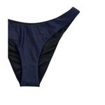 ANDIE NWT J.Crew Curved Waist Mid Rise High Leg Cheeky Bikini Bottom Swim S Navy Blue Photo 2