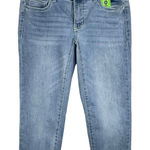 Apt. 9  SZ 4 Capris Jeans Rhinestones Cuffed Mid-Rise Stretch Smoothing Light Wash Photo 0