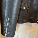 Topshop  black faux leather moto jacket size 16 XL in excellent condition Photo 1