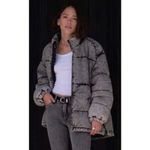 LNDN Grey Acid Wash Puffer Denim Coat Black Size XS Photo 1