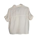 Madewell XS Pink White Striped Tie Front Button Down Short Sleeve Shirt Photo 3