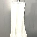 Aerie NEW White Linen Blend Braided Halter Hi-Low Summer Boho Maxi Dress M Photo 1