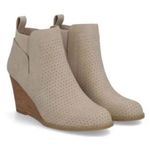 DV by Dolce Vita Gerdy Bootie in Beige Faux Leather Wedge Ankle Boots Size 8 Photo 0