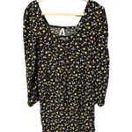 Mudd Vintage Ditsy Floral 2000s Short Dress Green Blue Butter Yellow Buttons Photo 0
