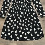 Maeve Meave Anthropologie Hearts Black‎ And White  Smocked Long Sleeve Dress Size XS Photo 2