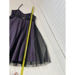 Adrianna Papell  Tulle Evening Dress Black Purple V-Neck Wedding Bridesmaid Sz 6 Photo 3