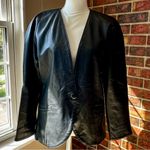 Kanar Black Leather Single Button Blazer Suit Style Vintage 80s Jacket Clubbing Size undefined Photo 3