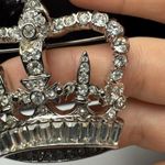 Rhinestone Regal Royal Crown Silver Tone Brooch Pin Photo 13