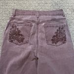 Gloria Vanderbilt Amanda Womans 10 Purple Jeans 26' Waist Straight Floral Pocket Photo 3