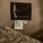 Mac Duggal NWT 11187 Gold Embroidered Lace Applique Shoulder Detail Trumpet Gown Photo 11