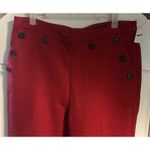 Halogen X Atlantic Pacific Button Detail Red Kick Flair Pants High Rise Sz 12 Photo 2