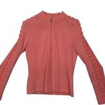 St. John sport womens p small pink wool knit zip up braided sweater barbie vintag Photo 0