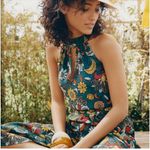 Anthropologie Geneva Halter Wide Leg Floral Jumpsuit Green Size XS Photo 13