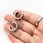 Sterling Silver Punk Hoop Earrings Photo 1